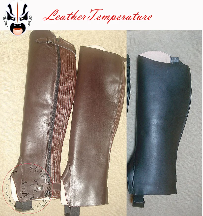Mens and Womens Genuine Brilliant Leather Boots High Horse Riding Chaps
