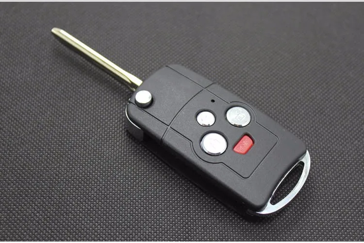PINECONE для ключ Камри Тойота чехол 3+ 1 кнопки тревоги без выреза пустой латунный клинок модифицированные дистанционные ключи ABS корпус 1 шт