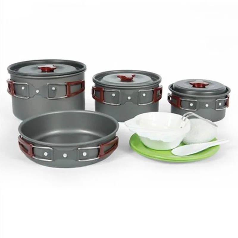 camping cookware set Outdoor Tableware 4 5 person Food grade aluminum