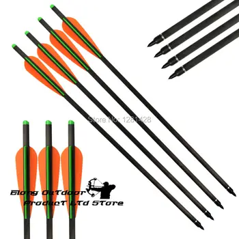 

12Pcs 18" Hybrid Carbon Crossbow Bolt Arrow 4" TPU Vane 125 Grain Field Point Archery Bow Hunting Beast Outdoor Free Shipping