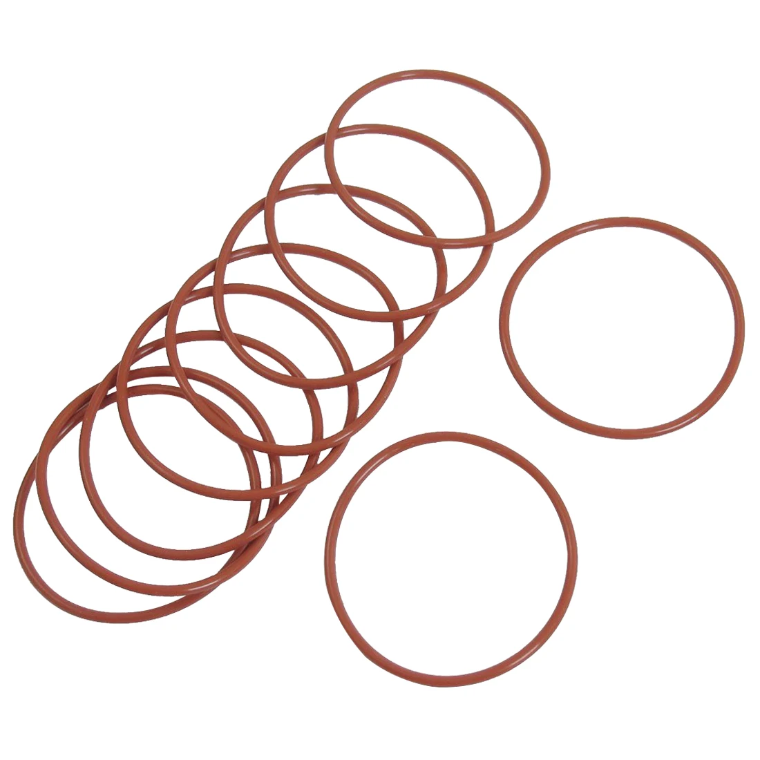 

10 Pcs Red Silicone 45mm x 2mm Oil Seal O Rings Gaskets Washers