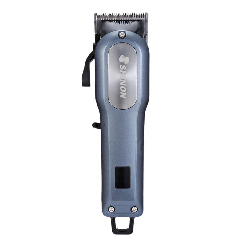 Gray Shinon профессиональная электрическая машинка для стрижки волос триммер для мужчин бритва 4 направляющие гребни Беспроводные с ЖК-экраном машинка для стрижки хлеба с европейской вилкой - Цвет: Gray