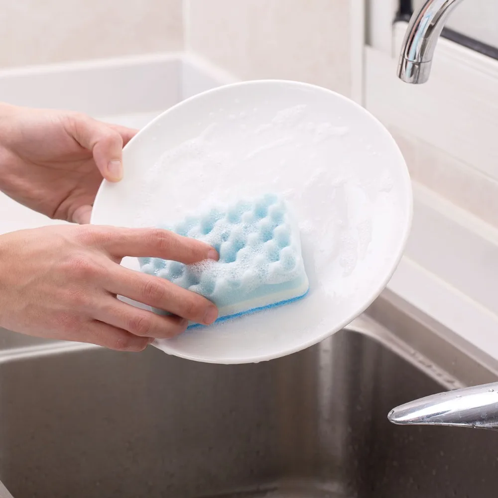 

4PCS magic sponge dishwasher Eraser cleaning cloth melamine cotton sponge holder brush for Kitchen cleaning tools