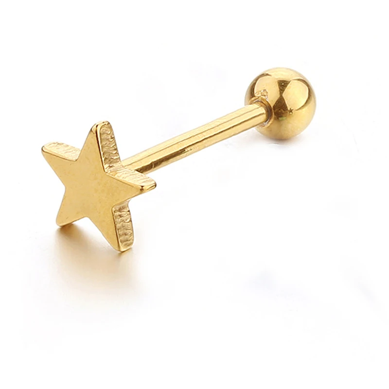 

1 Piece 14g Tongue Ring for Women Unisex Fashion Star Stainless Steel Tongue Piercing Jewelry Body Jewelry