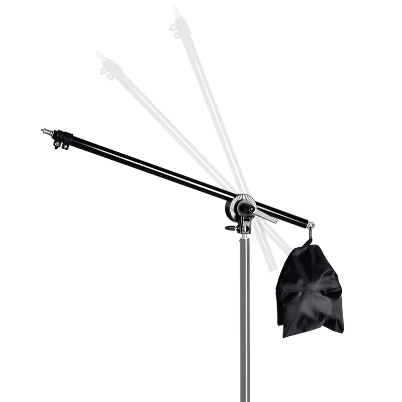  74-135cm Studio Photo Telescopic Boom Arm Top Light Stand With Sandbag for Speedlite /Mini Flash St