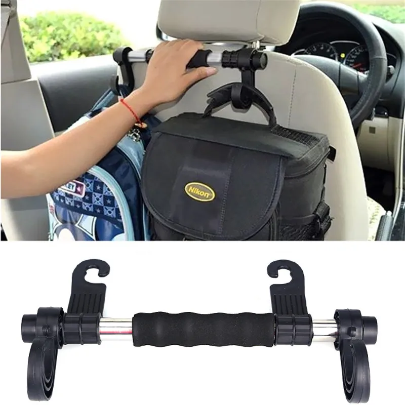 1Pcs Convenient Double Vehicle Hangers Auto Car Seat Headrest Bag Hook