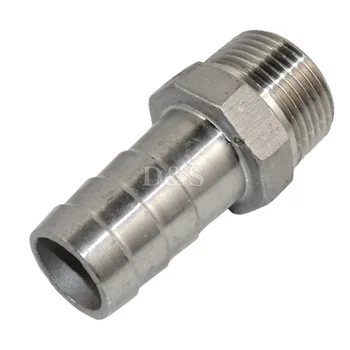 

High Quality1" Male Thread Pipe Fittings x 25 MM Barb Hose Tail Connector Stainless Steel SS304
