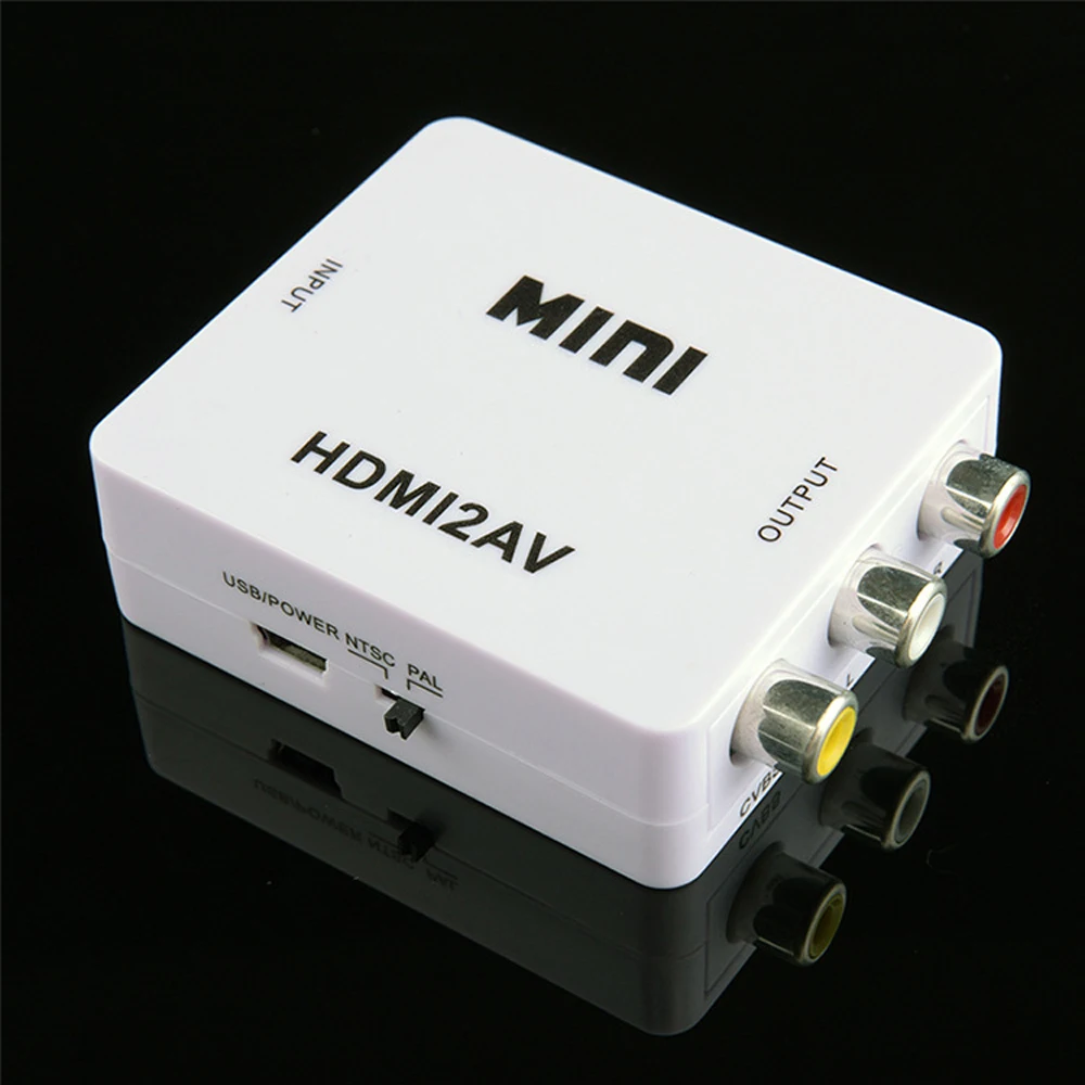 HDMI в AV/RCA CVBS адаптер 1080P видео конвертер HDMI2AV коробка поддержка NTSC PAL выход для