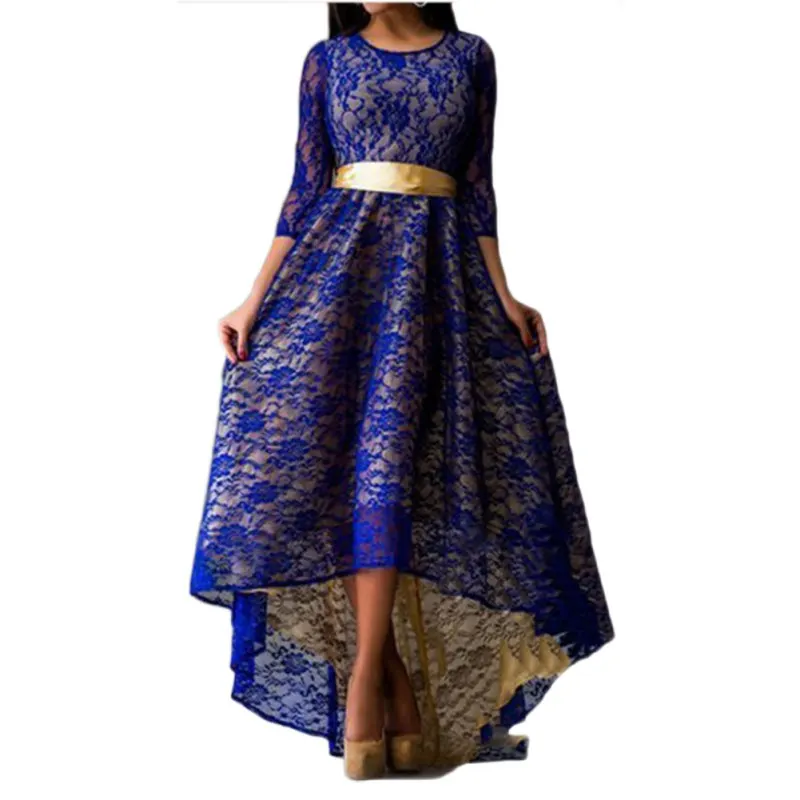 

Women Sexy Vestidos Party Dresses Irregular Long Sleeve O-neck Maxi Party Dress Plus Size Large Size Dress