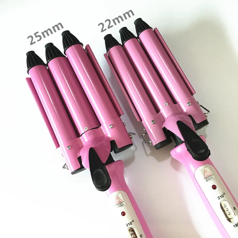 

Rizadores De Cabello The National General Voltage Of Professional Hair Waves Of Ceramic Curling Iron 3 Barrels Of Wave Of Curly