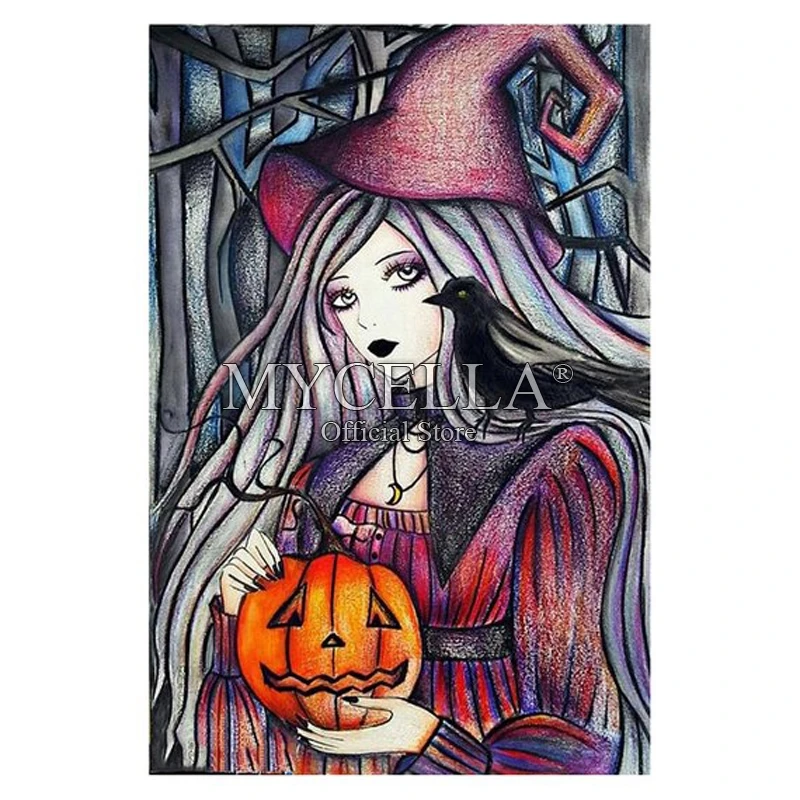 

Needlework Cartoon 5D DIY Diamond Painting "Witch" Embroidery Full Square Diamond Mosaic Cross Stitch home Decor Gift Art
