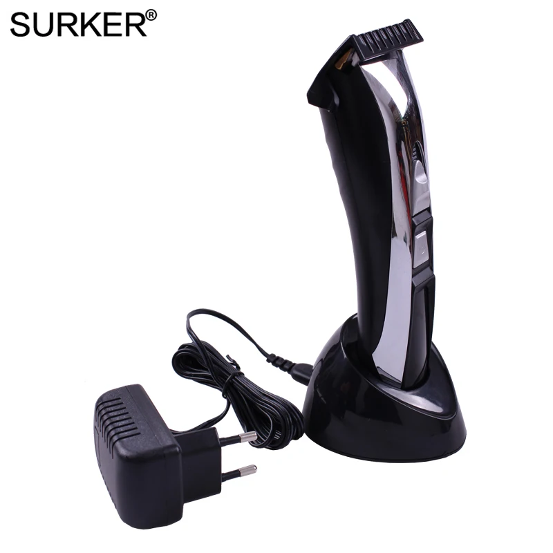 SURKER HC-575 перезаряжаемая электрическая машинка для стрижки волос Тихий триммер для волос светодиодный дисплей Электрический фейдер машинка для стрижки волос с европейской вилкой