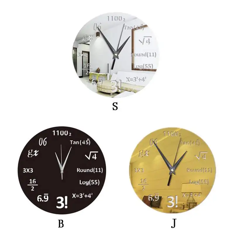 

Acrylic Math Formula Equation Wall Clocks Stickers Equation Wall Clocks Round Wall Decoration For Maths Lover Gift