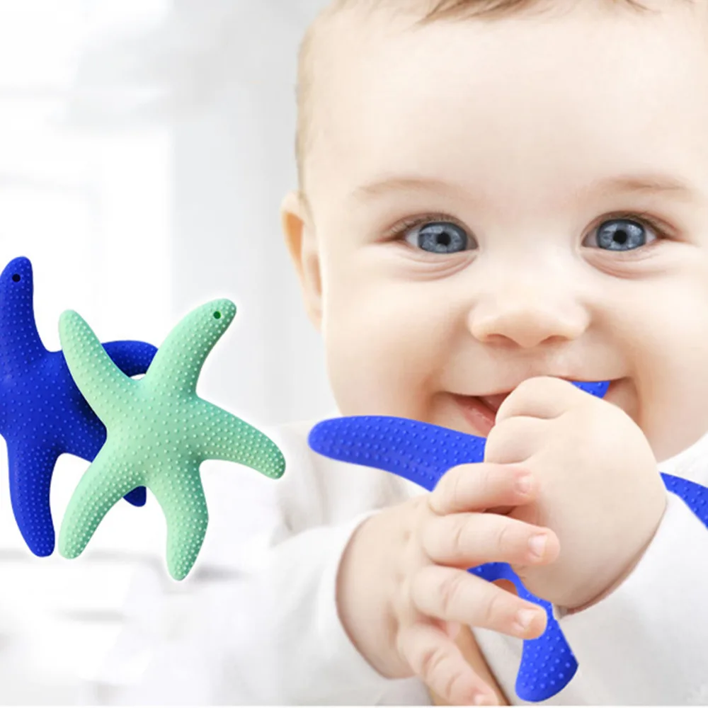 1 шт. пищевой силиконовый Прорезыватель в форме морской звезды детская погремушка игрушка для ухода за зубами зубная щетка обучение для ухода за ребенком погремушки