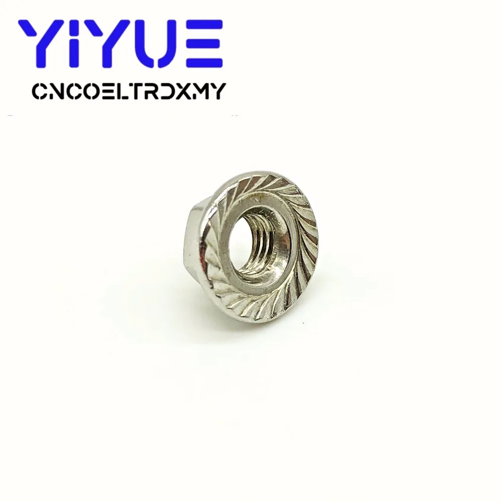 20pcslot Metric thread M5 M6 M8 304 Stainless Steel Hex Flange Nuts Pinking Slip Locking Lock Nut (9)