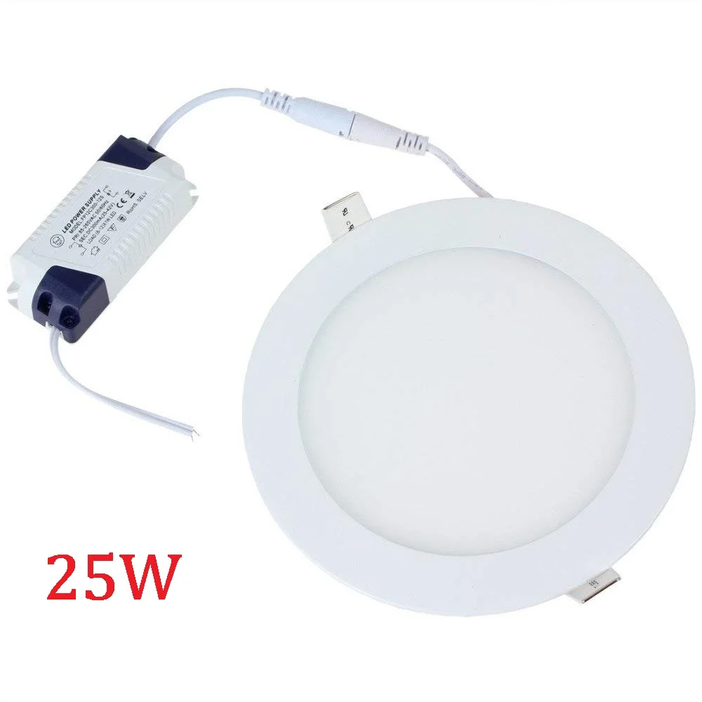 25 светодиодный Вт круглый светодиодный потолочный светильник Встраиваемый лампа для кухни для ванной 85-265 Светодиодный светодиодный свет теплый белый/холодный белый
