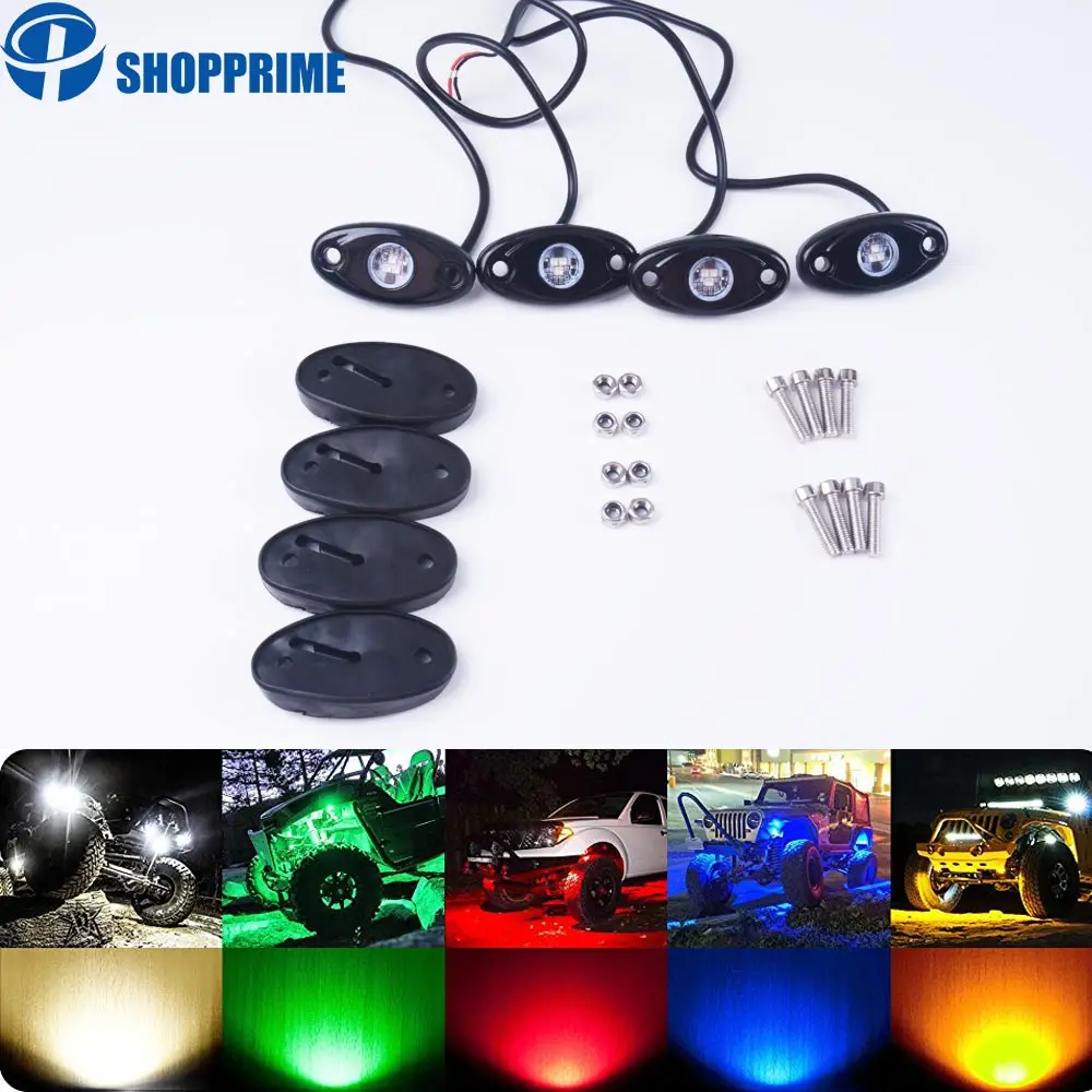 

Universal 9w White Red Yellow Green Blue LED Light 12V 24V 4x4 Under LED Rock Light SUV ATV Boat Car Decorative Light