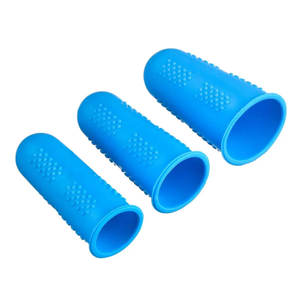 Silicone Fingers Cover Cap Fingertip Protector Anti-skid Heat Resistant For Kitchen Barbecue-Drop - Цвет: 3 Pcs