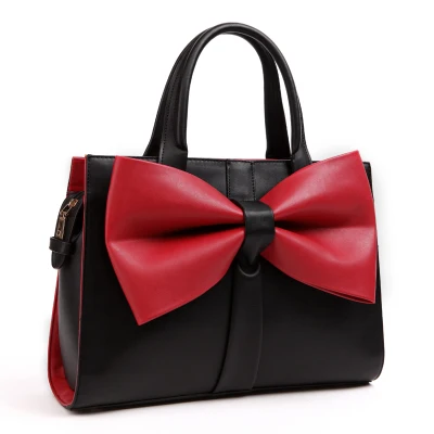 

2018 trend color block handbag women bow shoulder bags messenger bag color block bag
