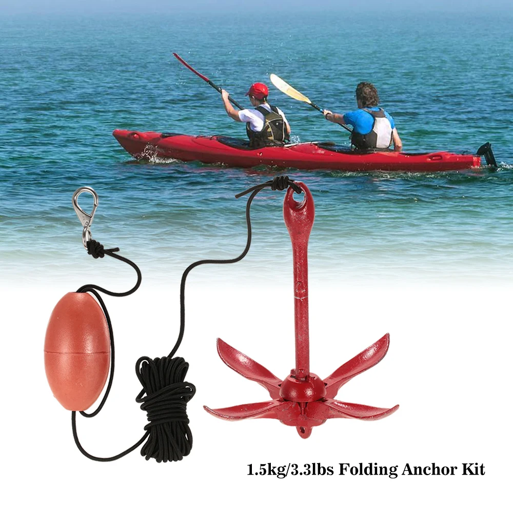1.5kg/3.3lbs Kayak Inflatables Boat Folding Anchor Kit Set ...