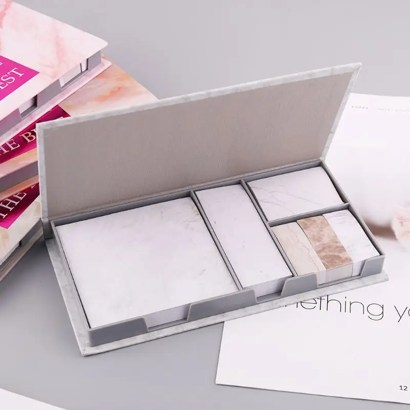 

Creative Marble Texture Self Adhesive Sticky Note Pads Notebook Daily Memo Notes 6 Pad Set School Office Stationery Supply
