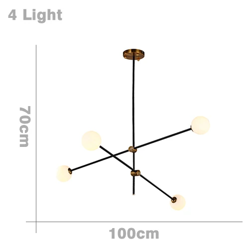 Современный подвесной светильник, подвесной светильник, промышленный декор, скандинавский подвесной светильник для столовой, гостиной, кухни, внутреннего освещения - Цвет корпуса: 4 Light