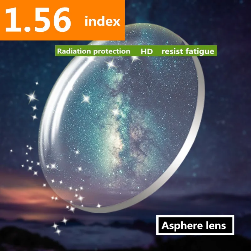 

1.56 Index High Quality Radiation Protection Clear Optical Single Vision Lens HMC, EMI Aspheric Anti-UV Prescription Lenses,2Pcs