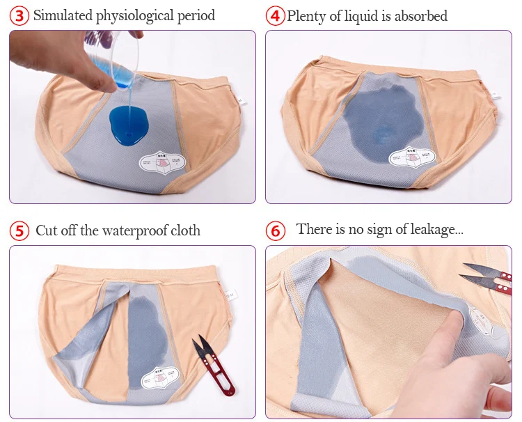 Women's Menstrual Sanitary Period Leak Proof Modal Seamless Panties Underwear Women's Modal Cotton Briefs Bragas Mujer Calcinha  02