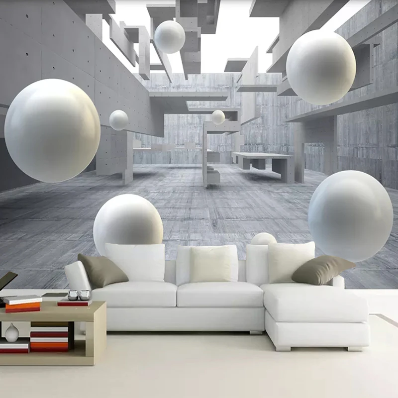 

Custom Photo Wallpaper 3D Abstract Space Circle Ball TV Background Mural Wall Painting Living Room Decor Self Adhesive Wallpaper