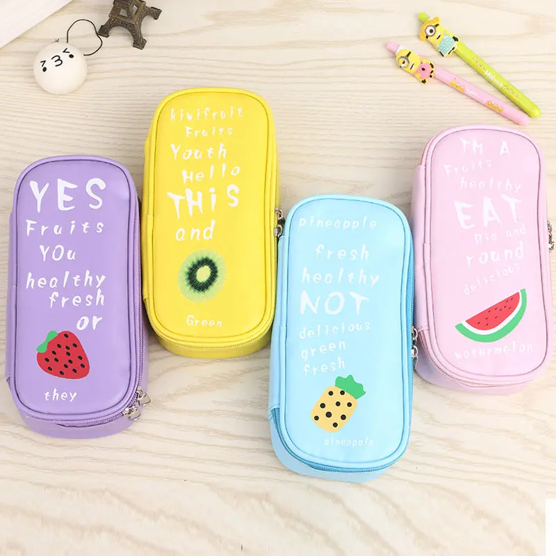 

Korea Magic Channel Large Capacity Multifunctional Canvas Pencil Cases Big Leather Pen Bags Box for Boys Girls School Stationery