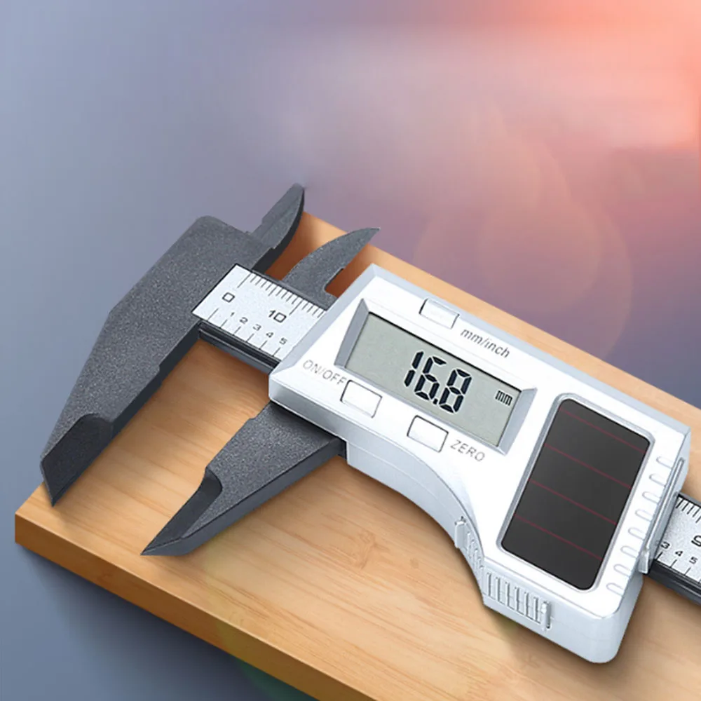 

Portable Digital Vernier Calipers 0-150mm 6inch Solar Electronic Carbon Fiber Gauge height measuring instruments micrometer