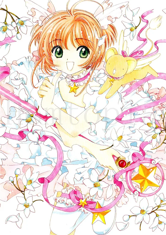 Карты Captor Sakura плакаты мультфильм наклейки на стену с белым покрытием бумага печатает Высокое разрешение четкое изображение гостиная спальня