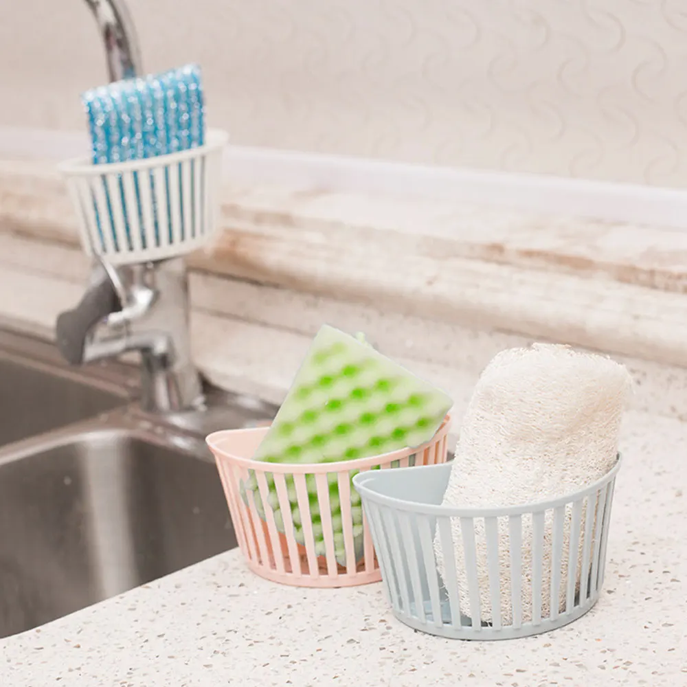

Hanger Holder Sponge Box Colourful Storage Drain Rack Sink Basket Rag Convenient PP Sturdy Household