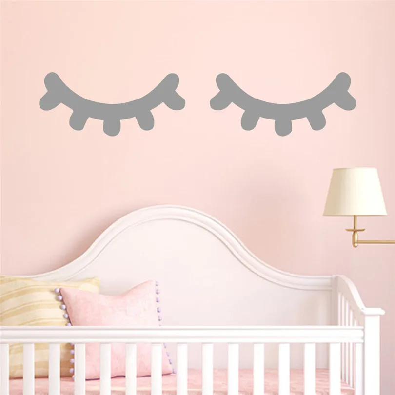 Home Decoration Removable Colorful 2PCS Eyelash Home Decor Wall Sticker Decal Bedroom Vinyl Art Mural   (6)
