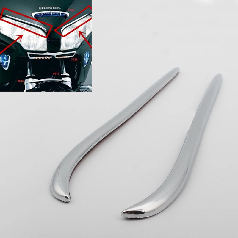 

Length 286mm/11.25'' Motorcycle ABS Chrome Front Fairing Headlight Eyebrows Trim Case for Honda Goldwing GL1800 2004-2011 05 06