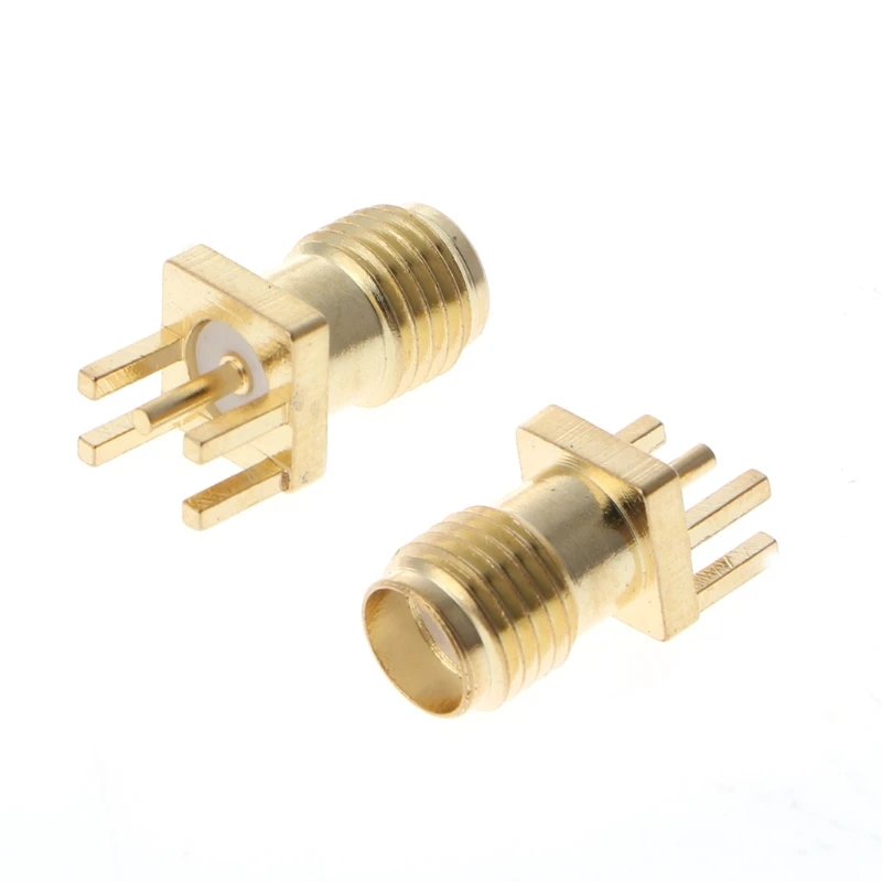

10 Pcs SMA Female Jack Solder Edge 1.6mm Space PCB Mount Straight RF Connector