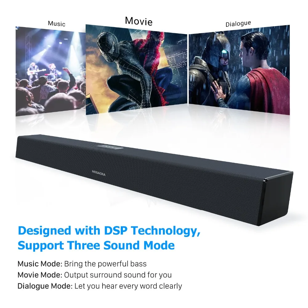 120W Home Theater Sound System Soundbar TV Bluetooth Speaker Support Optical AUX Coaxial Sound Bar Subwoofer Speakers For PC TV