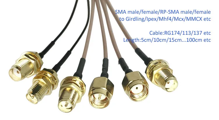 Заводская цена заказное водонепроницаемое гнездо SMA Ipex RG178 кабель с 10 см 1 шт