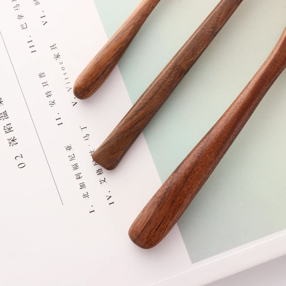 1pc Black Walnut Coffee Spoons Rice Shovel Condiment Scoop Tableware Wooden Soup Desserts Spoon Honey Tea Kitchenware