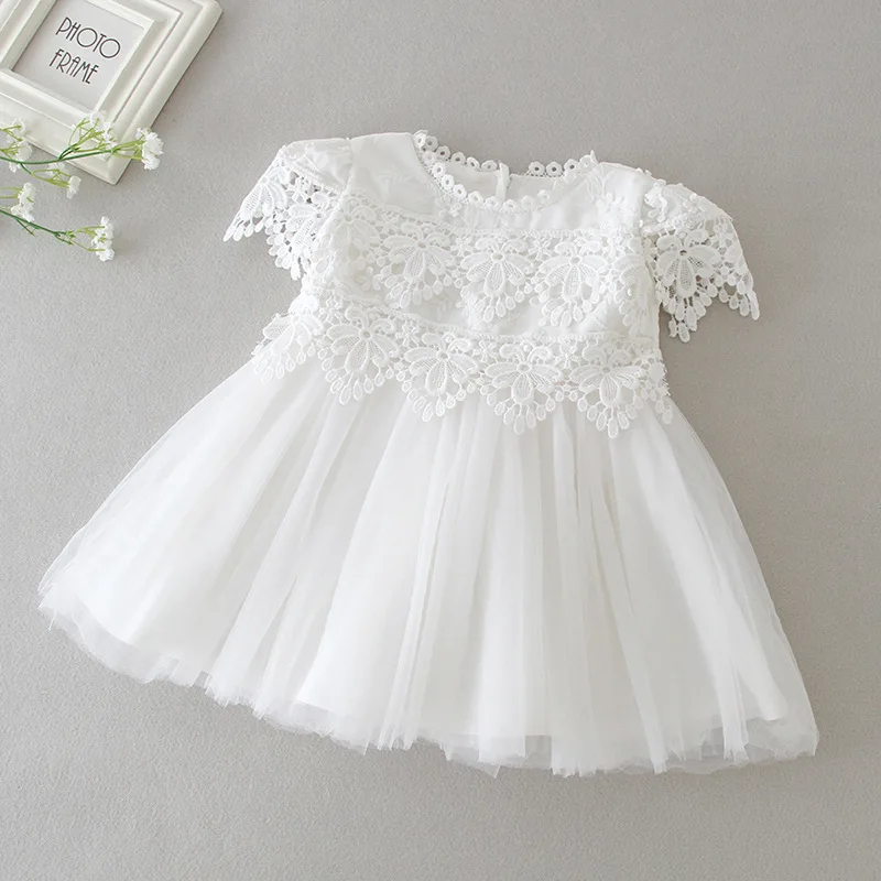 IYEAL/Новые модные вечерние платья для маленьких девочек на свадьбу; Vestidos infantis; платье на крестины с Короткими Кружевными Рукавами для маленьких девочек
