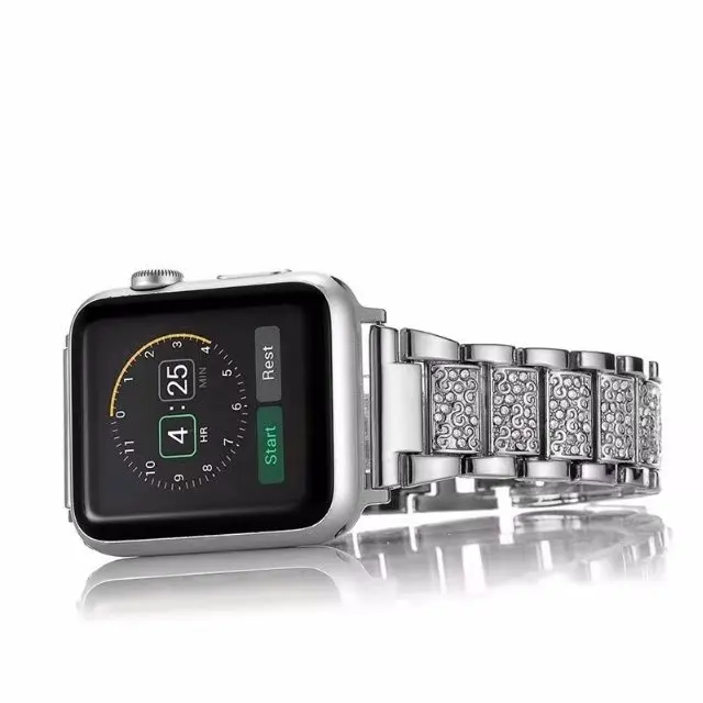 Роскошный ремешок для часов Apple Watch Series 1 2 3 браслет ручной работы с кристаллами и