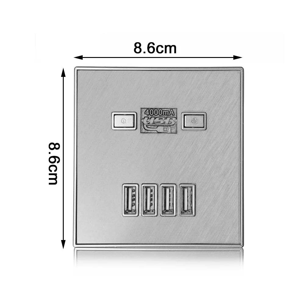 USB 4-Порты и разъёмы 36 V для 5A стены Зарядное устройство разъем адаптера Мощность Outlet Панель электрическое настенное зарядное устройство адаптер с индикатором зарядки