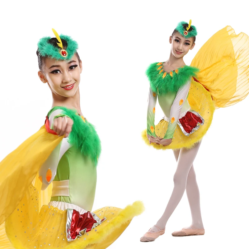 Happy Valley/Детская танцевальная одежда в стиле Xiao; костюмы для девочек; одежда с птицами и птицами
