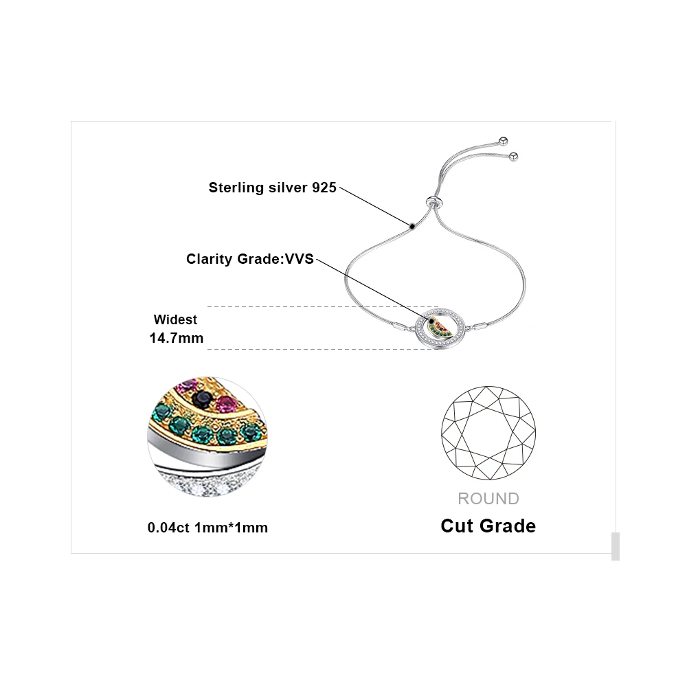 JewelryPalace шпинель Nano русский изумруд создан рубиновый арбуз Halo регулируемый браслет 925 пробы серебряные ювелирные изделия браслеты
