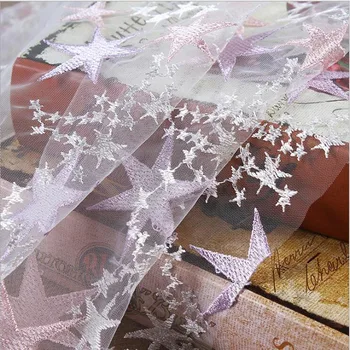 

stars dress embroidery lace fabrics clothing diy fabric ivory white patchwork craft kids bedding cushion fabric