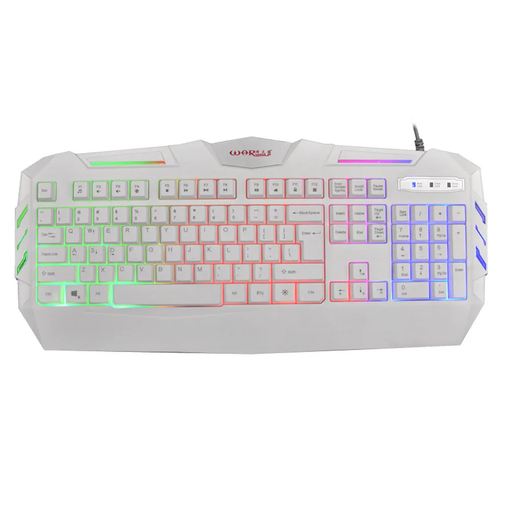 

Professional Gamer Gaming 104 Keys Keyboard USB Wired Illuminated Colorful LED Backlight Multimedia PC Gaming Keyboard #A