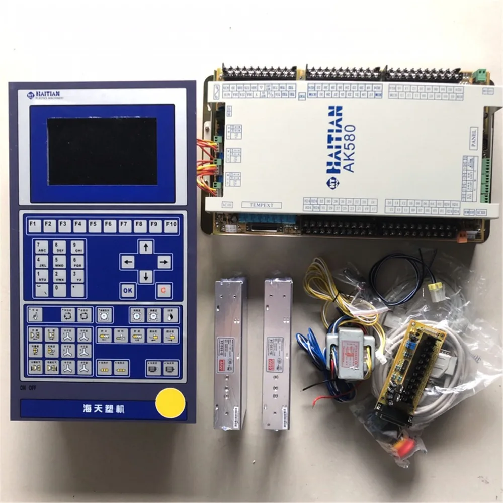 

HAITIAN AK580 with HMI Q7 panel , techmation control system full set PLC for plastic injection molding machine