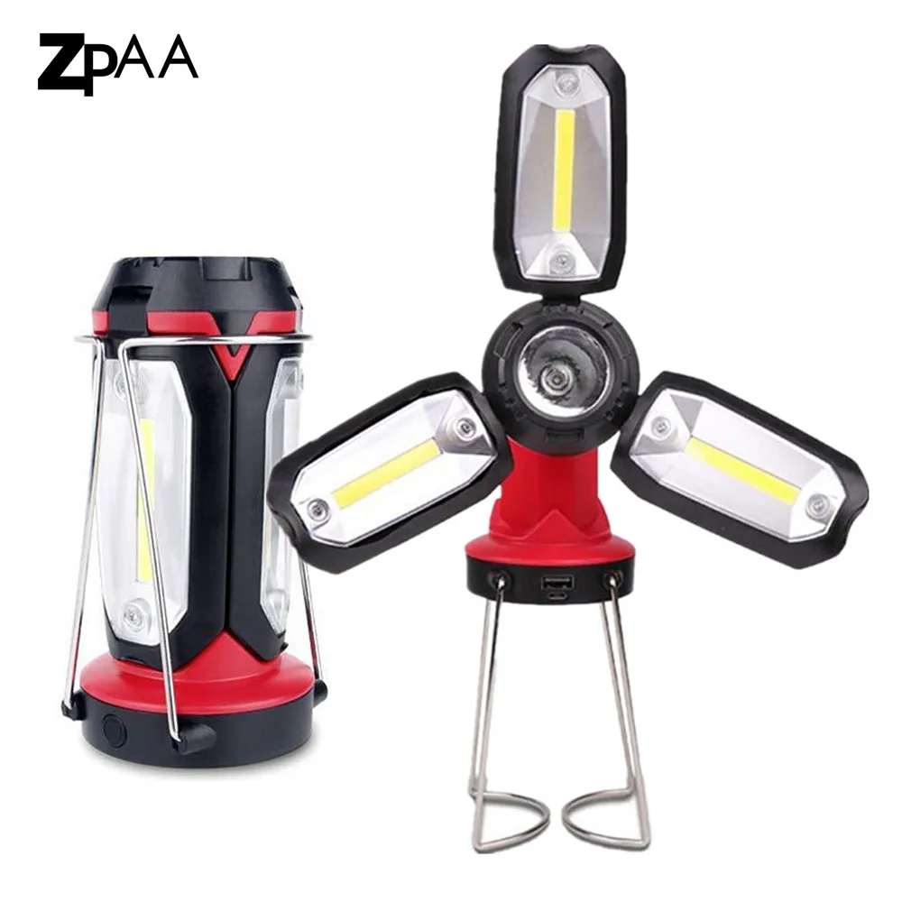 

COB LED Work Light Rechargeable Camping Light LED Spotlight,Super Bright 3x COB LED & 3W XPE LED Spotlight Built-in Battery