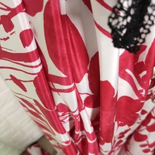 Очень приятно смотреть на скелет чувствовать себя летом шелк хлопок практика красивая ткань красный лист DIY ткань одежды