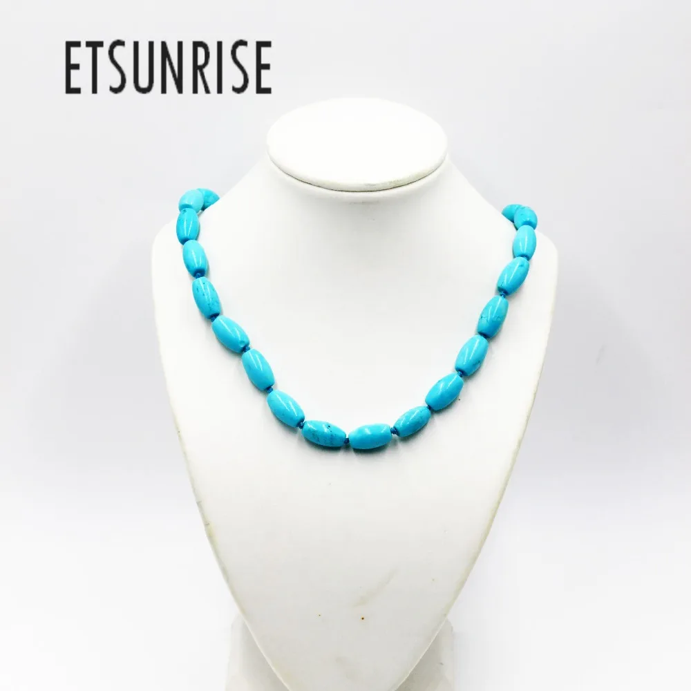 

ETSUNRISE Natural stone TQ Binding beads fashion jewelry Necklace for women
